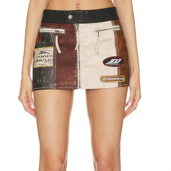 Jaded London Daytona Vegan Leather Mini Skirt - Picture 2 of 13
